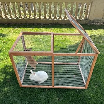 Chicken Coop, 40 Wooden Chicken Run Pet House Rabbit Hutch Pet Hutch Indoor Outdoor Use
