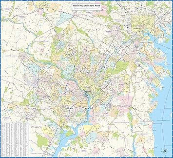 Washington Dc Metro Area Laminated Wall Map 46 Wide X 42 High Office Products Washington Dc Metro Area Laminated Wall Map 46 Wide X 42 High Office Products