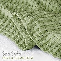 Vista 3 de Utopia Bedding Sage Green 100% Cotton Waffle Blanket 300 GSM [Full - 90x84 Inch] Soft Lightweight Breathable Bed Blanket for All Season
