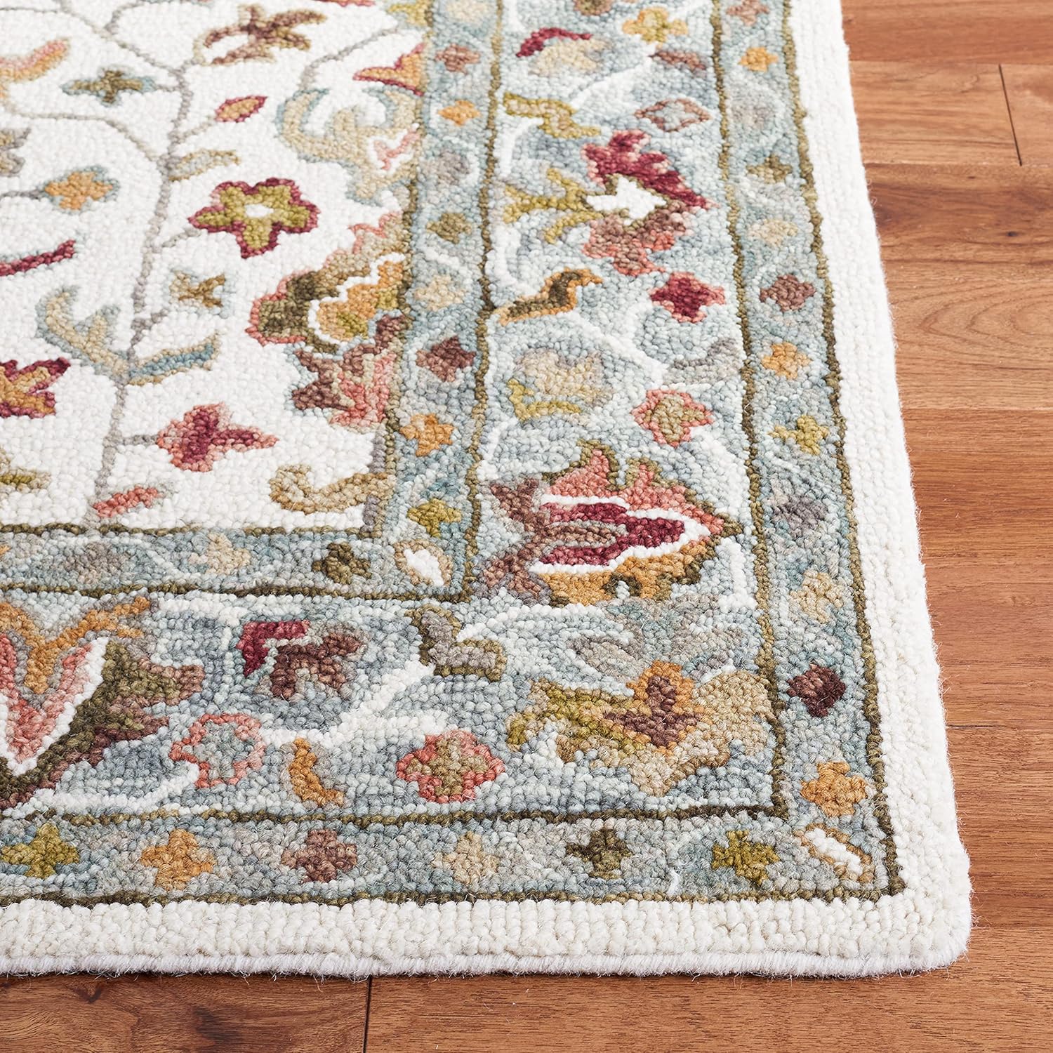 SAFAVIEH Aspen Collection Accent Rug - 3' x 5', Ivory & Grey, Handmade Boho Wool, Ideal for High Traffic Areas in Entryway, Living Room, Bedroom (APN143A)