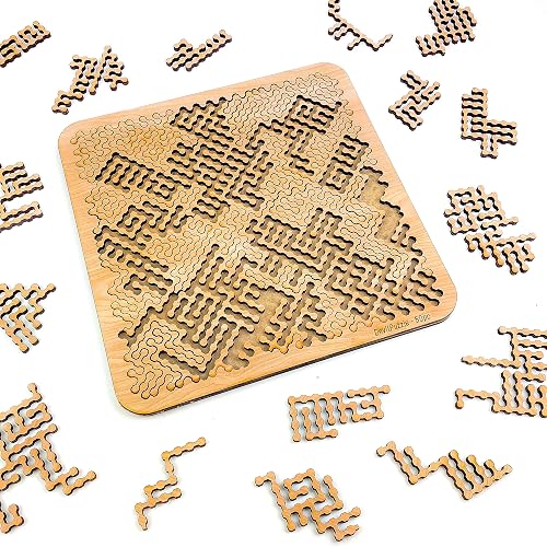 Mind Bending Wooden Jigsaw Puzzle | Medium Puzzles for Adults | 50 Pieces | 11.3" x 11.3”