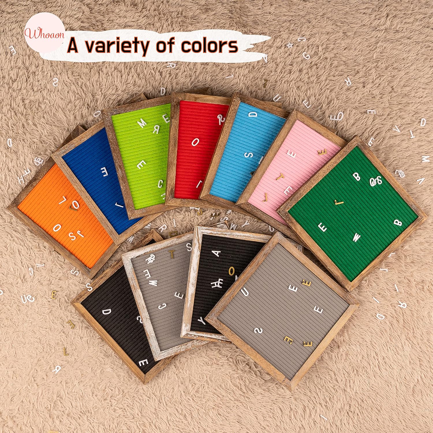 Rustic Wood Frame Gray Felt Letter Board 10x10 inch with Letters, Stand, Scissors Set | Baby Announcement Sign | First Day Of School Board | Message Board for Classroom | Rustic Letter Board Sign with Changeable Letters : Office Products