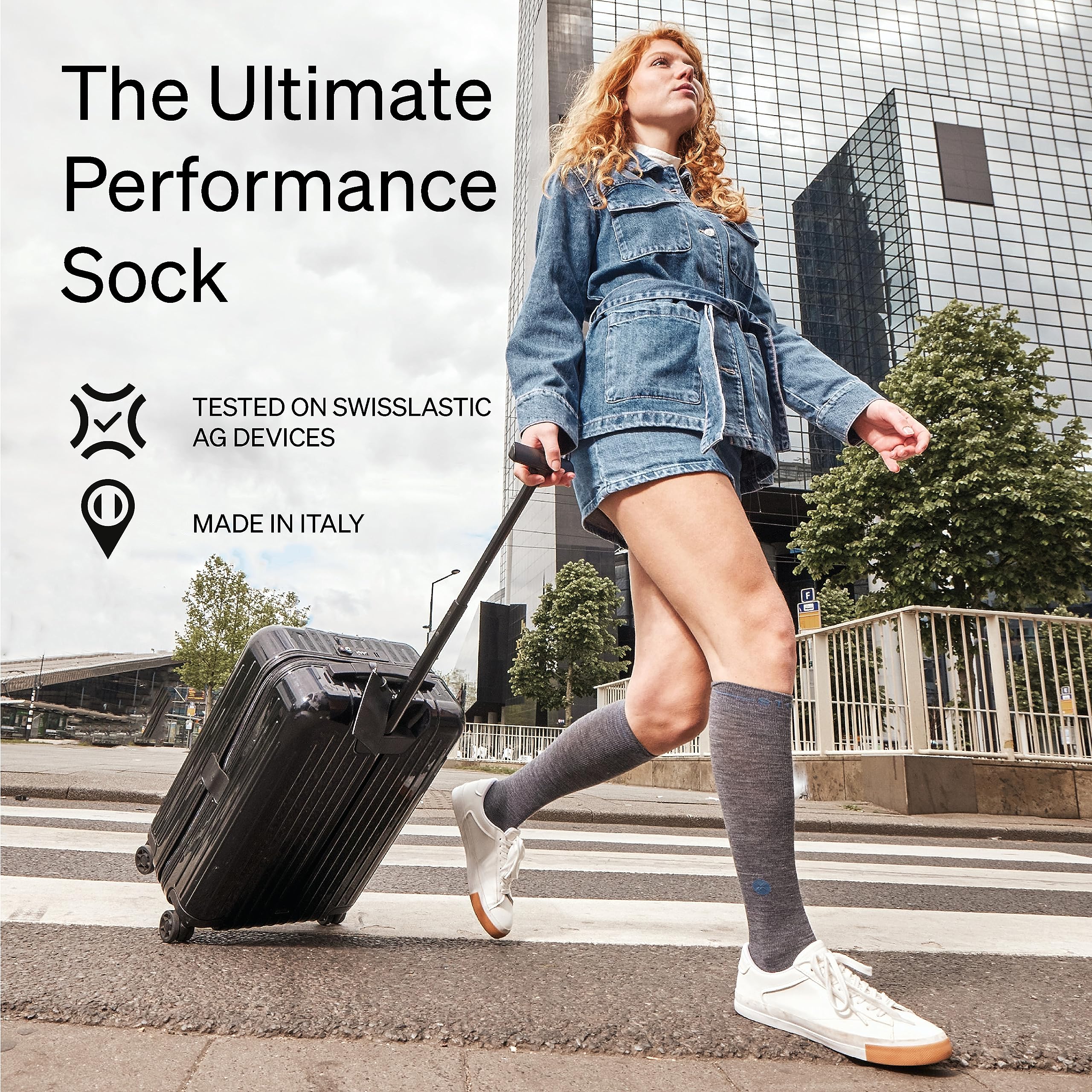 STOX Energy Socks Travel Kompressionsstrümpfe Damen, Merino Socken, Thrombosestrümpfe Flug Klasse 2, Compressions Socks Women, Reisestrümpfe, Medizinische Stützstrümpfe, Kompressionssocken Flugzeug