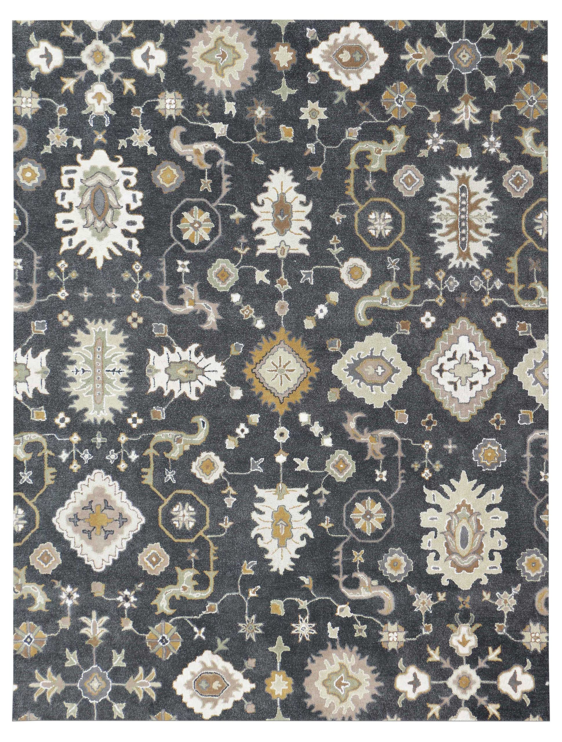 Julian Rug Living Room Bedroom, Area Carpet, Juno Gray Printed Rug for Any Room Decor, Medium Pile (8' X 10')