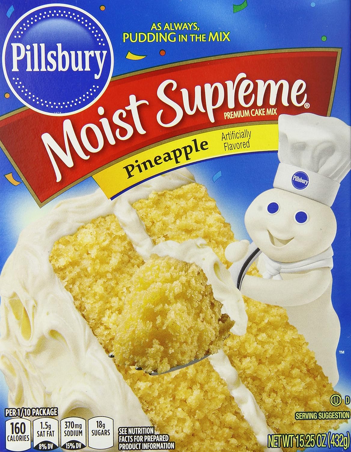 Amazon Com Pillsbury Cake Mix Pineapple 15 25 Ounce Grocery Gourmet Food