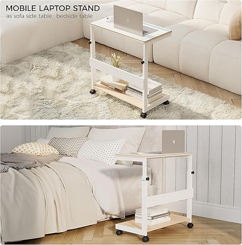 Miniatura 8 de EUREKA ERGONOMIC Soporte de PC Carrito de Computadora, Soporte de Torre Ajustable en Altura de 2 Niveles Adecuado para Caja ATX, Impresora, Carrito