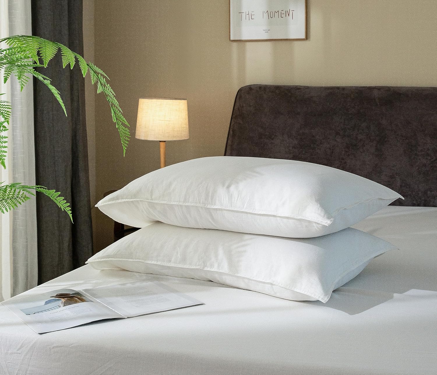 EVERLY Linen Sheets Set Twin Size,100% French Pure Linen Sheets Set,3Pieces (1Flat Sheet,1Fitted Sheet,1Pillowcase) Suitable for Hot Sleepers, Stonewash Deep Pocket Natural Bedding Set-White-Twin - Image 8