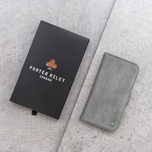 Miniatura 10 de PORTER RILEY - Funda de piel para iPhone 13 Pro (6.1 pulgadas). Funda de piel auténtica nobuck premium con ranuras para tarjetas y soporte