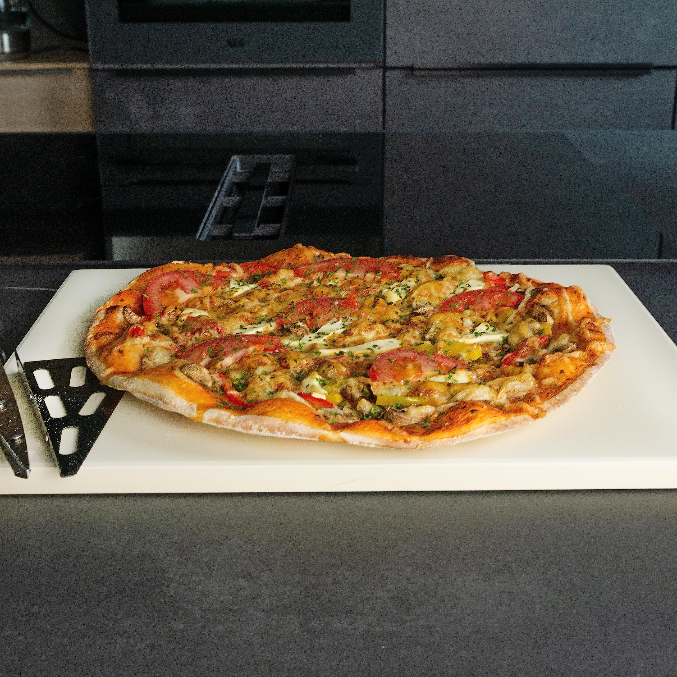 Intirilife Pizzastein 38x30cm - Cordierit Stein Für Ofen & Grill