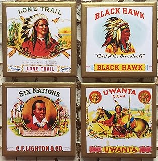 Coasters! Vintage Cigar label coasters with gold trim