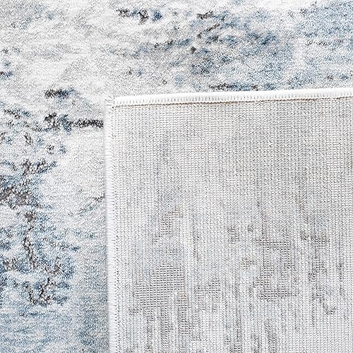 Vista 7 de SAFAVIEH Craft Collection - Alfombra decorativa, 2 pies 7 pulgadas x 5 pies, azul y gris, diseño abstracto moderno, no desprende pelusa y de fácil