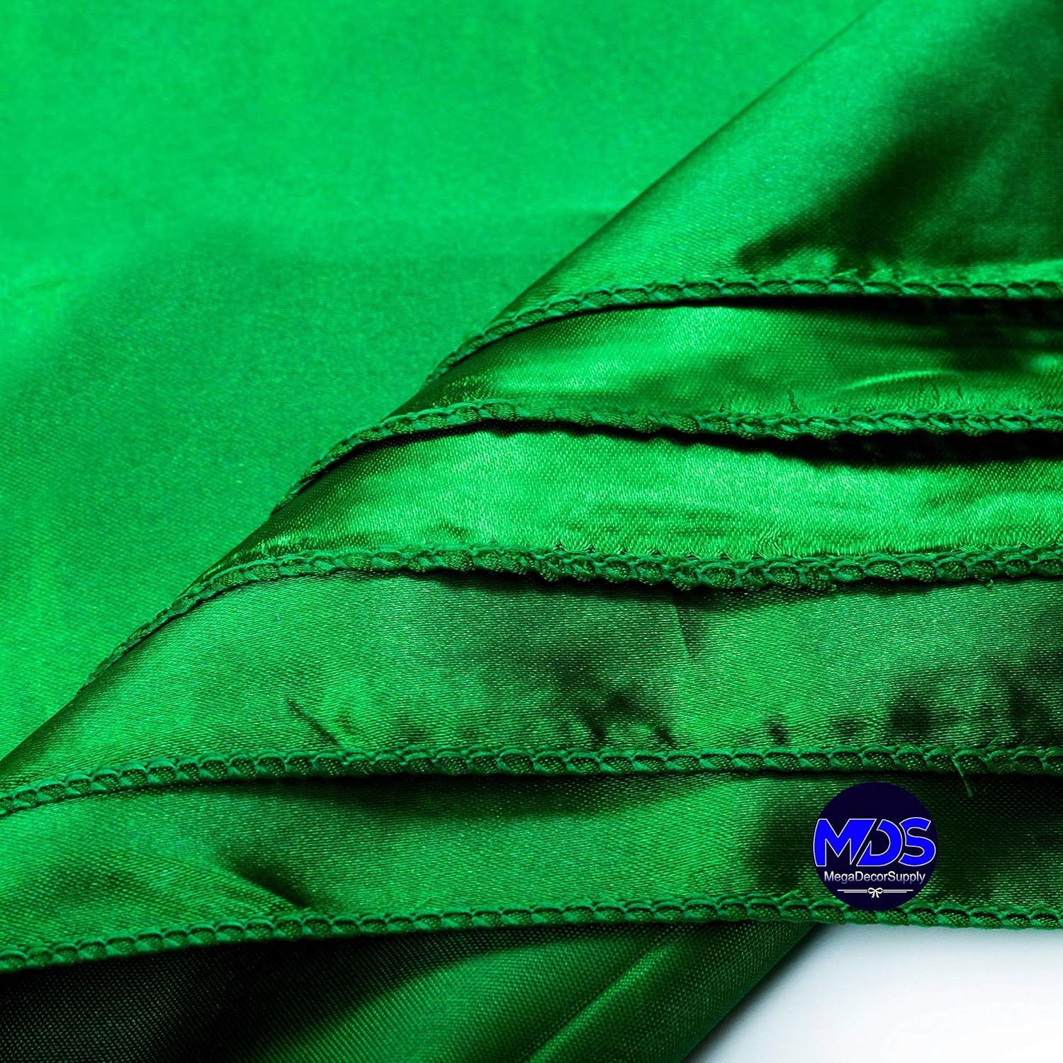 MDS Set of 100 PCS Satin Napkin 20x20 Inch Square, Dinner Table Napkins for Wedding, Bulk Silky Sateen Cloth Napkins for Restaurant Banquet Graduation Birthday Party Decoration - Green