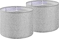Vista 37 de GO&SO Pantallas de Lámpara de Tambor Medianas de Lino Natural de 13" Superior x 13" Inferior x 10" de Alto (Spider) Pantalla Moderna Beige Gris