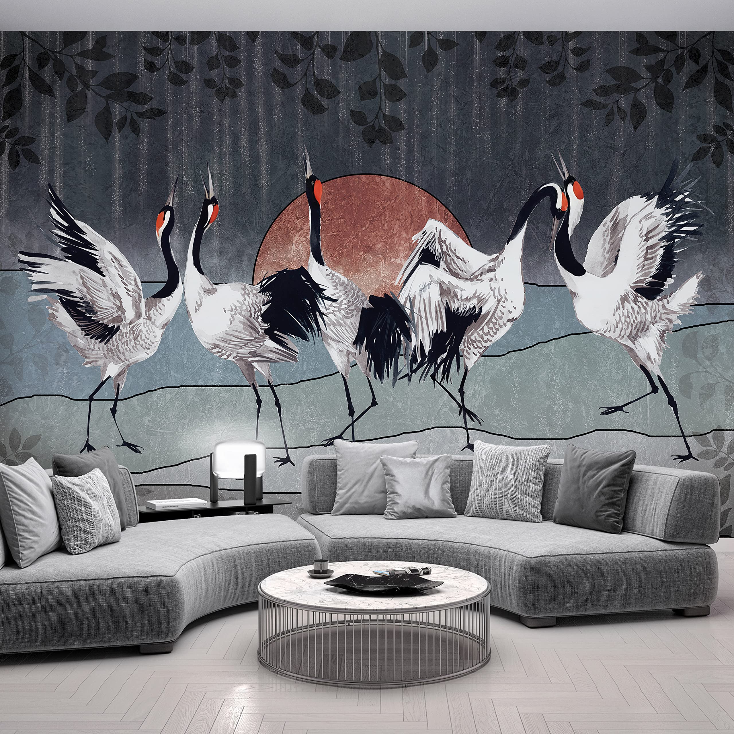WallArena - Żurawie do tapet winylowych - VEXL (208 x 146 cm) 2 sztuki tapety do salonu i sypialni - - Tapety - Pokrycie ścian - Ściana funkcyjna i ściana ze zdjęciami - Żuraw