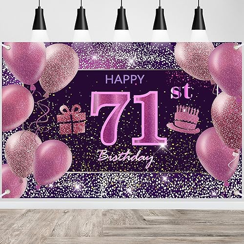 Vista 202 de IMISI Decoraciones de cumpleaños número 19 para niñas, pancarta rosa de feliz cumpleaños para telón de fondo de fiesta