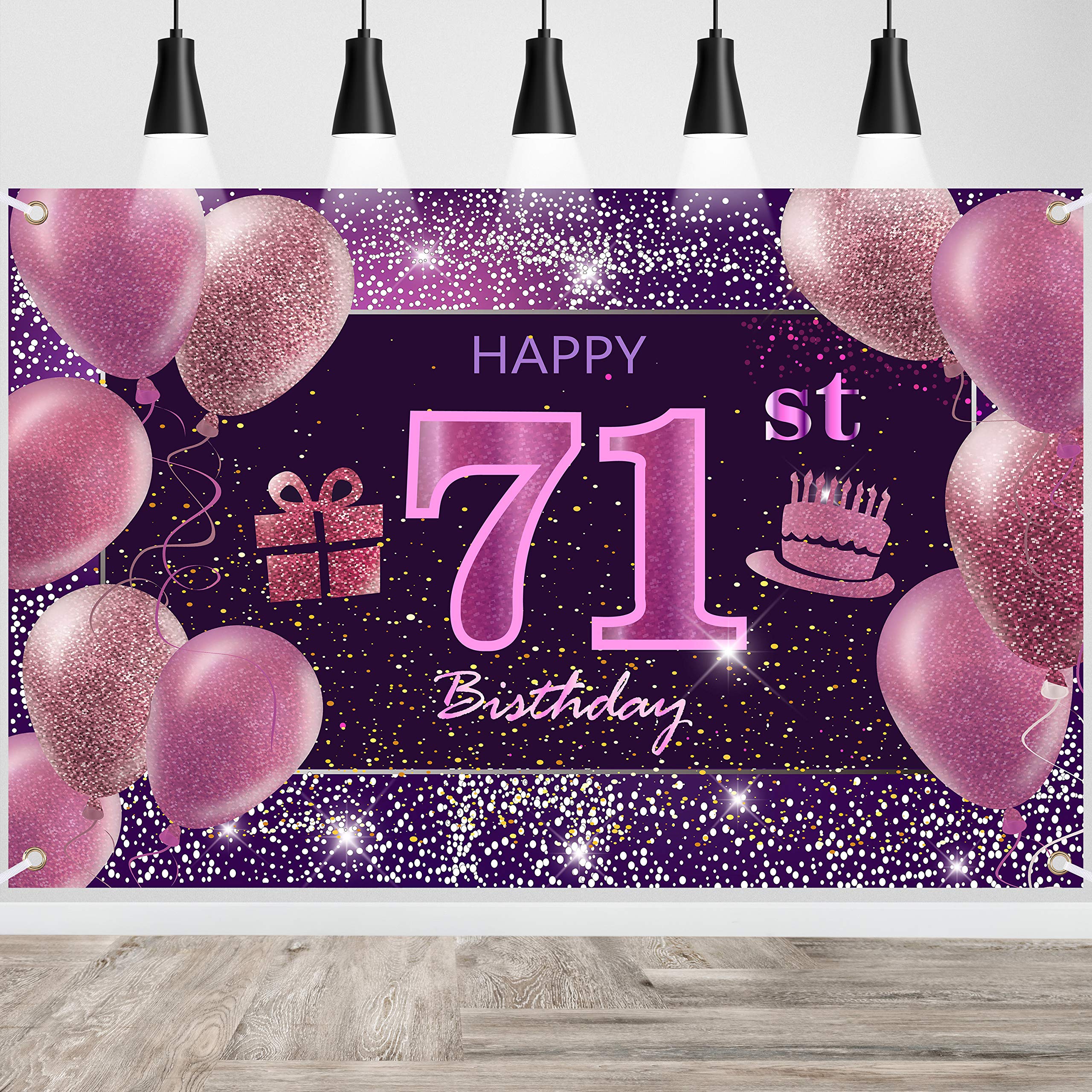 Geburtstagsbanner „59“ – 115 X 180 Cm – Schwarzes & Goldenes Party-Dekobanner Für Jubiläum, Geburtstag, Feier