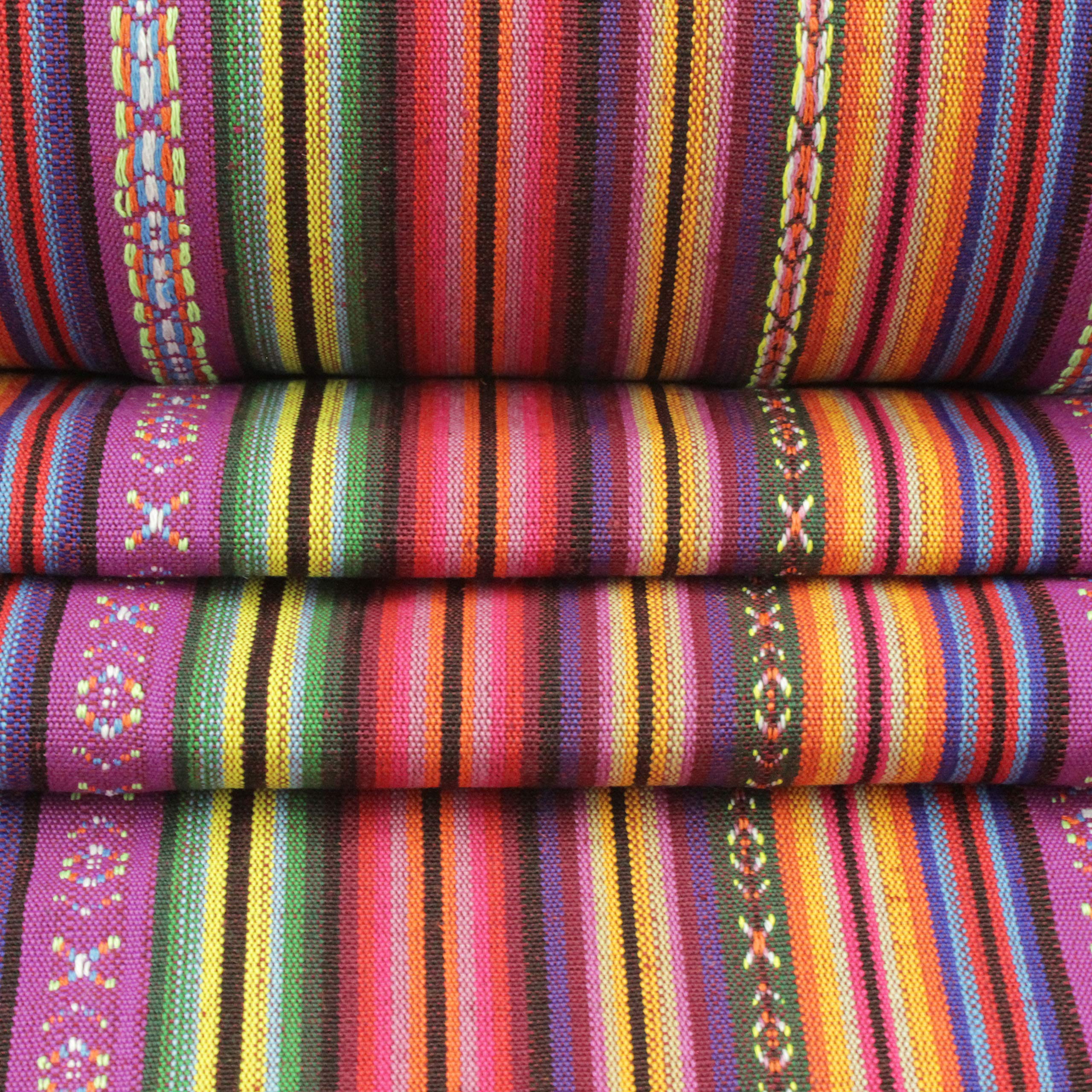 TEJIDO BAYADERA RAYAS REGIONAL DE 160cm DE ANCHO POR METROS (MIXTECO, 5 METROS)