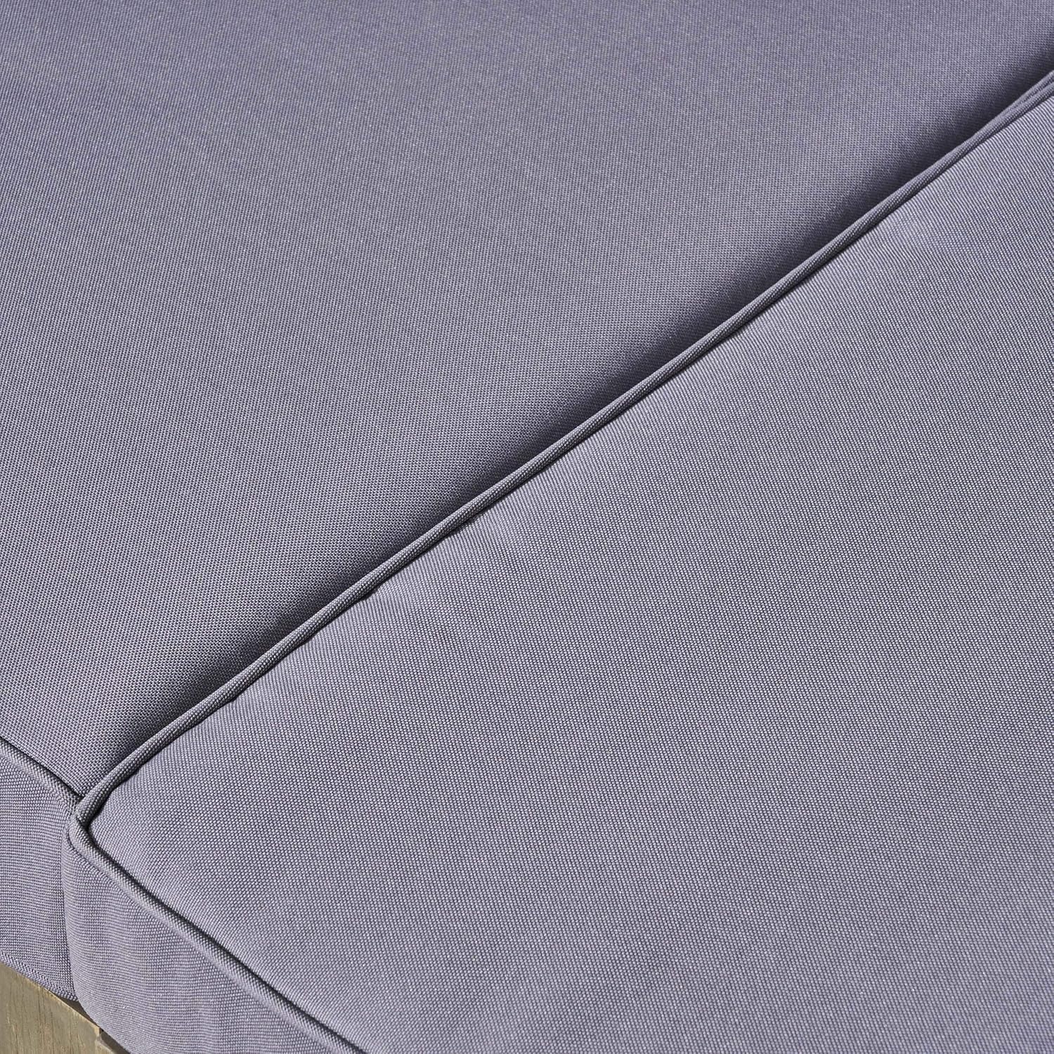 GDFStudio Outdoor Acacia Wood 5 Seater Sectional Sofa Set with Water-Resistant Cushions, Gray and Dark Gray