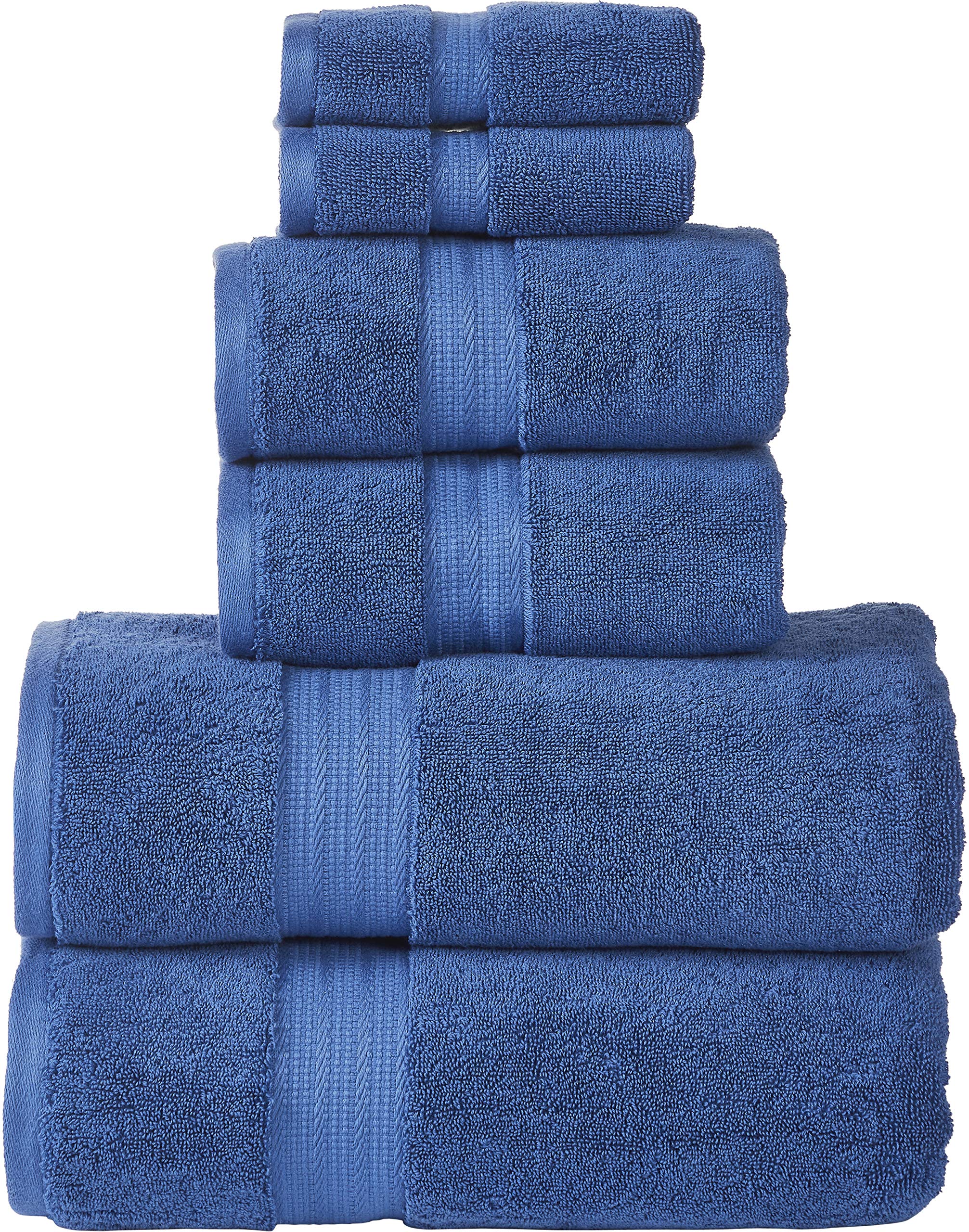 SENSES by Riba 804 GSM 6 Piece Towels Set All Cotton, Premium Hotel & Spa Quality, Highly Absorbent (2 Bath Towels, 2 Hand Towel, 2 Wash Cloth) - Navy-image-32