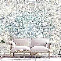 Vista 2 de artgeist Mural de pared Mandala de 135 x 101 pulgadas, papel tapiz autoadhesivo extraíble de gran tamaño para decoración de pared, mural abstracto