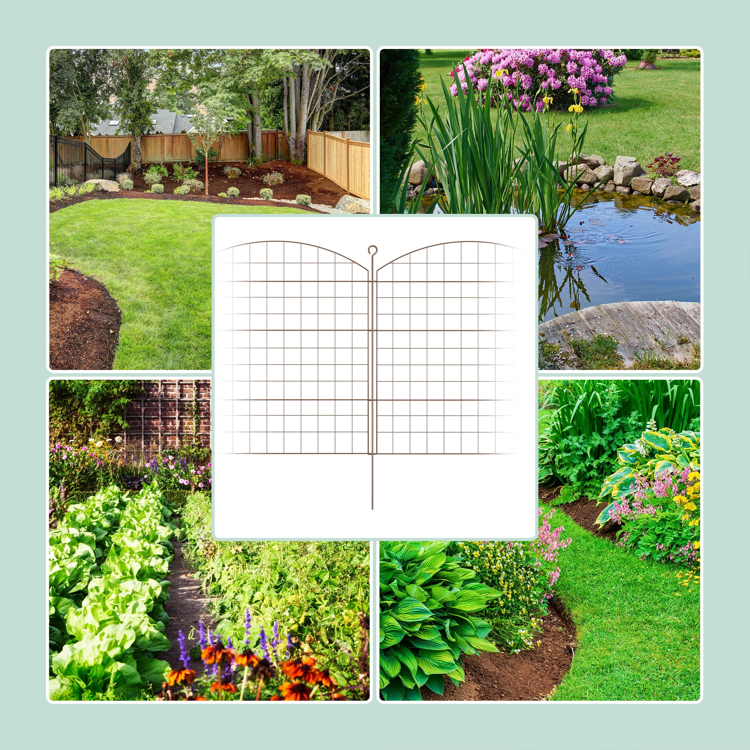 Relaxdays Recinzione per Aiuole, Set 4 Pannelli per Cortile e Giardino