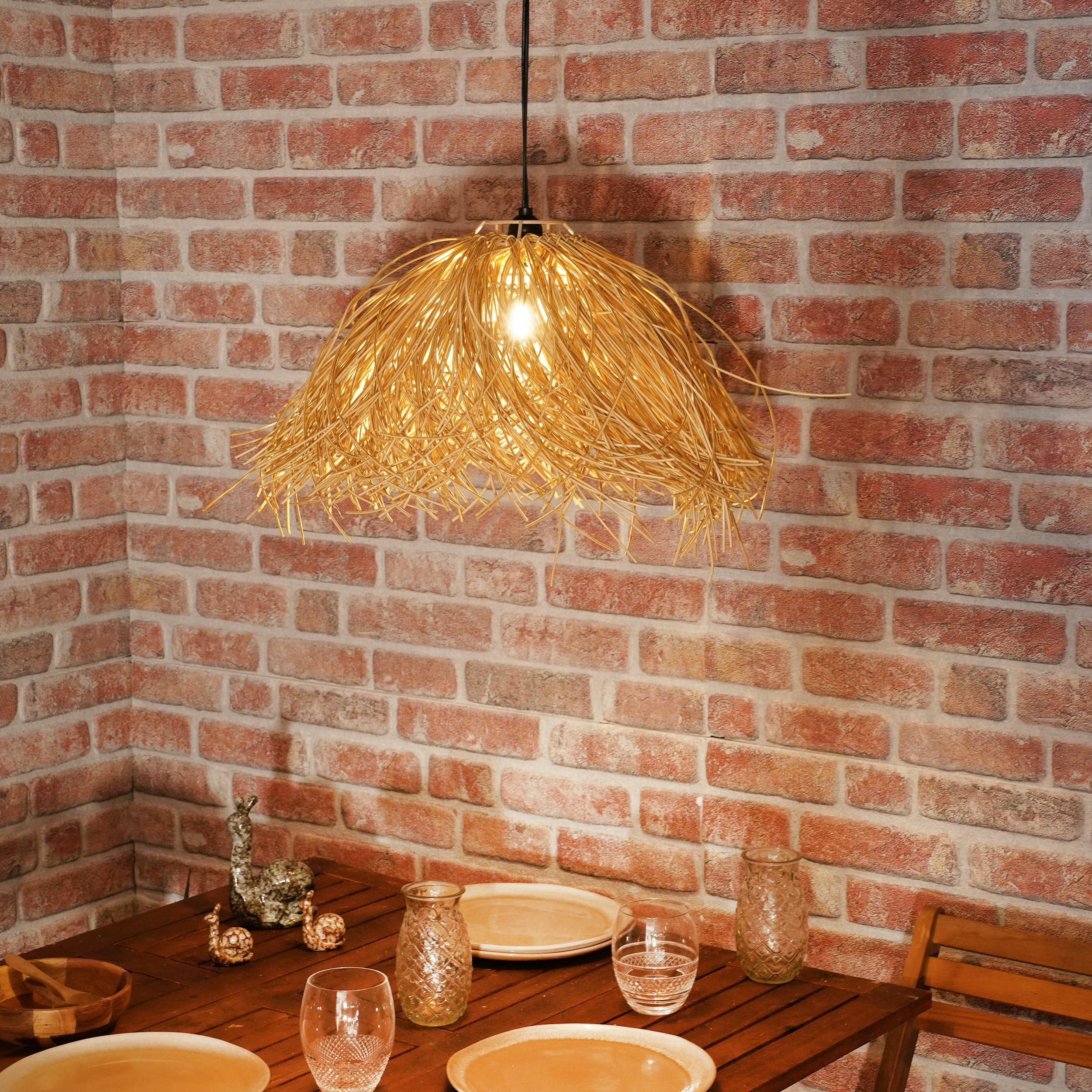 Esotec Solar LED Hängeleuchte Alexandria, Boho Stil, Polyrattan, Solarlampe, Wintergarten, LED-Lampenschirm, Deckenlampe, outdoor, außen, wetterfest, 2800K, Höhe 20cm, IP44, 102251