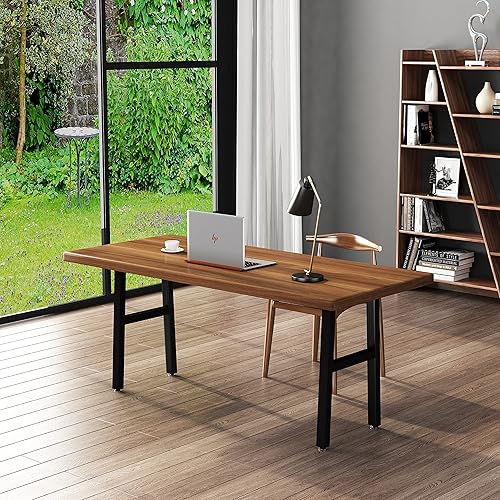 Miniatura 2 de Lendpea Patas de metal para mesa, marco de escritorio de tubo cuadrado resistente, mesa de comedor moderna  patas de mesa auxiliar, juego de 2 (H)