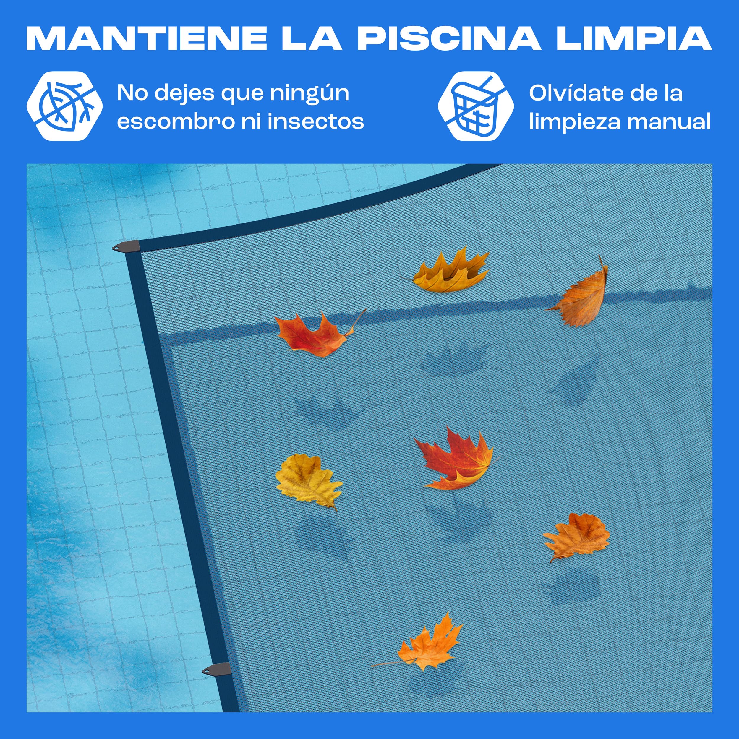 Yankee - Red de láminas para Piscina, Malla de 0,4 cm, Lona de protección para Piscina Fuera del Suelo, Evita Hojas y escombros, Malla Duradera antiobstrucción (600-650 cm (Ø720cm))