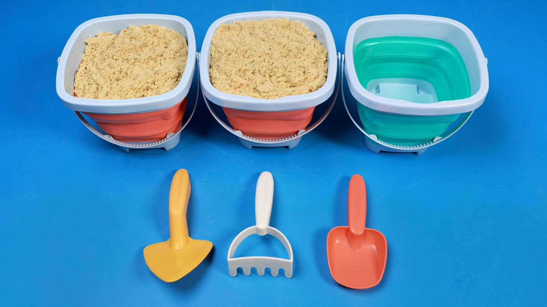 Set De 6 Jouets De Plage OR OR TU - Seaux Et Pelles Pliables En Silicone Pour Enfants 3-8 Ans