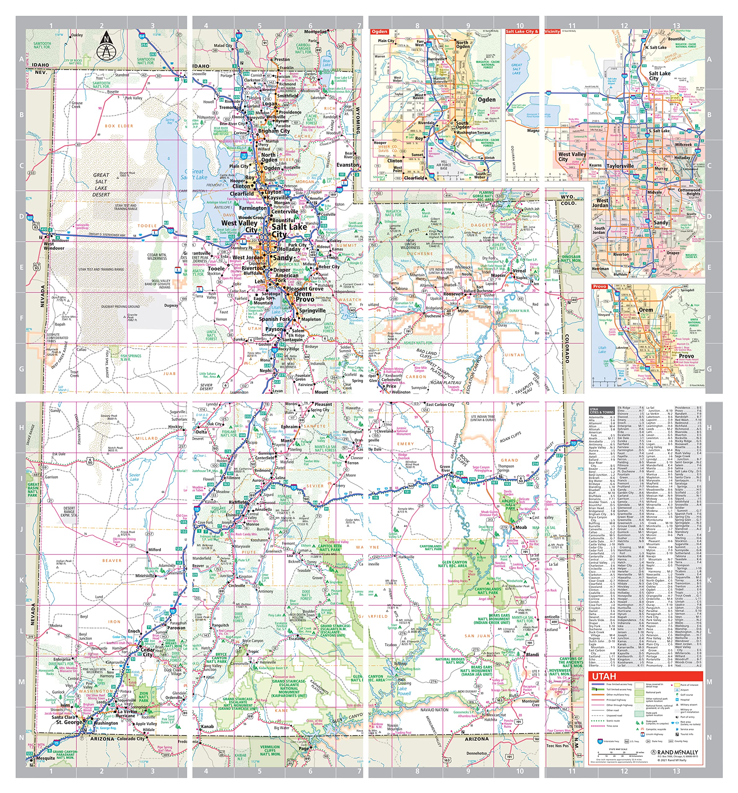 Rand McNally Easy to Fold: Nevada & Utah State Laminated Map - Image 2