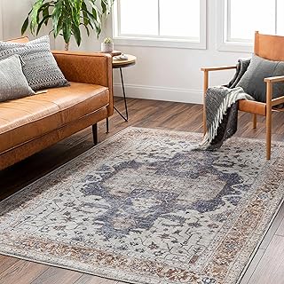 Hauteloom Egor Living Room, Bedroom Machine Washable Area Rug - Traditional - Purple, LightGray, Dark Red - 18" Sample