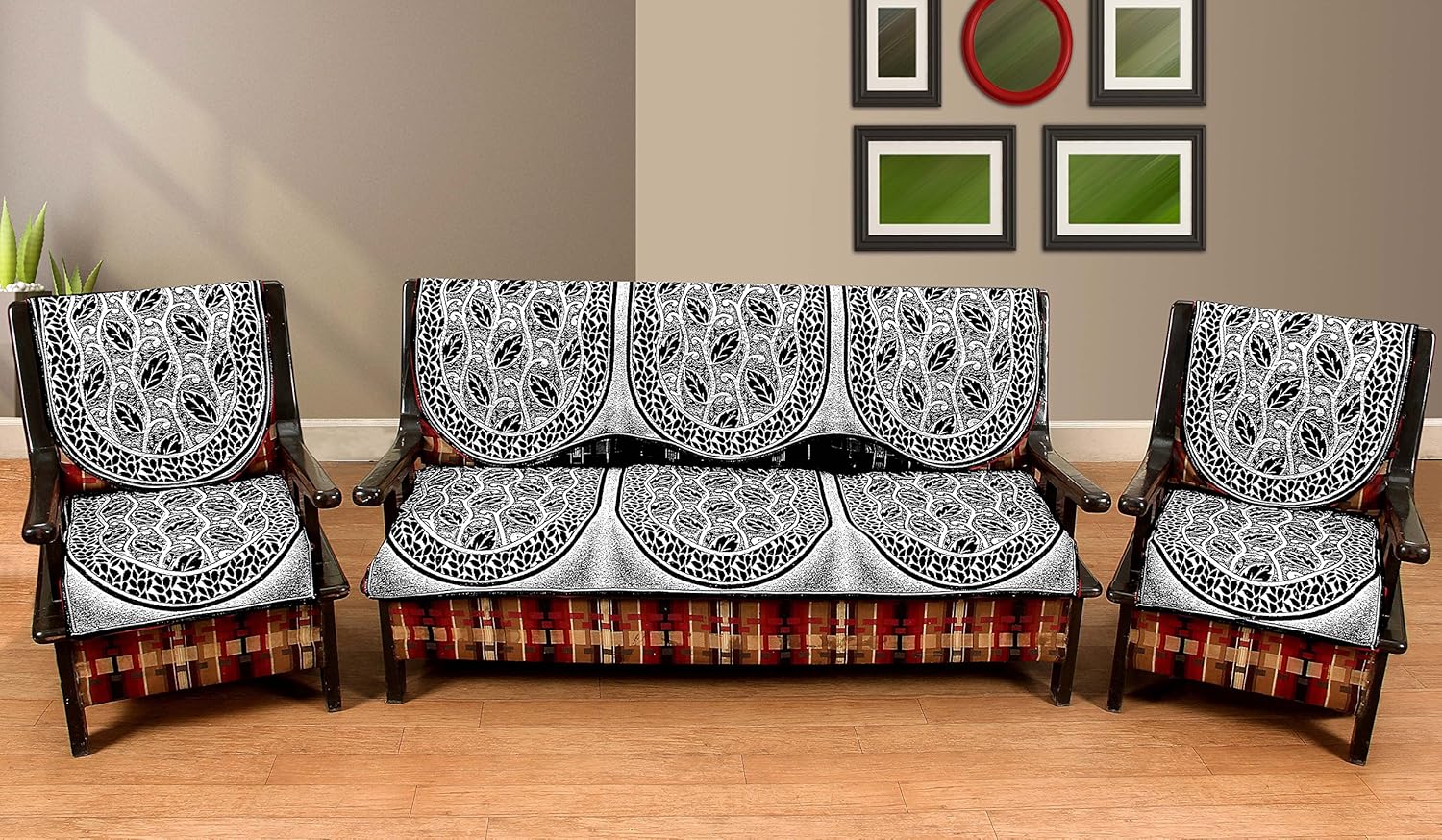 WOW Latest Floral Design Cotton 5 Seater Sofa Cover Amazon.in Home