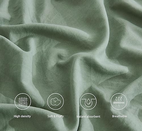 Miniatura 4 de Chezmoi Collection Juego de sábanas tamaño California King lavado a piedra, 4 piezas extrasuaves, transpirables, resistentes a las arrugas y a la