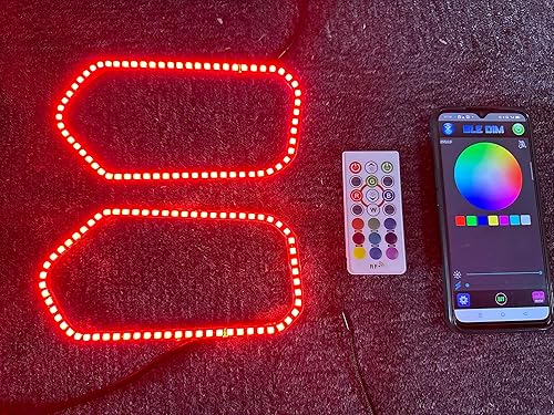 Miniatura 5 de Sando Tech X2 Polaris Sportsman RZR RGB Cambio de Cambio 2011+ 450 500 570 800 1000 LED Faro Halo Anillos Bluetooth APP y control remoto Ctrl