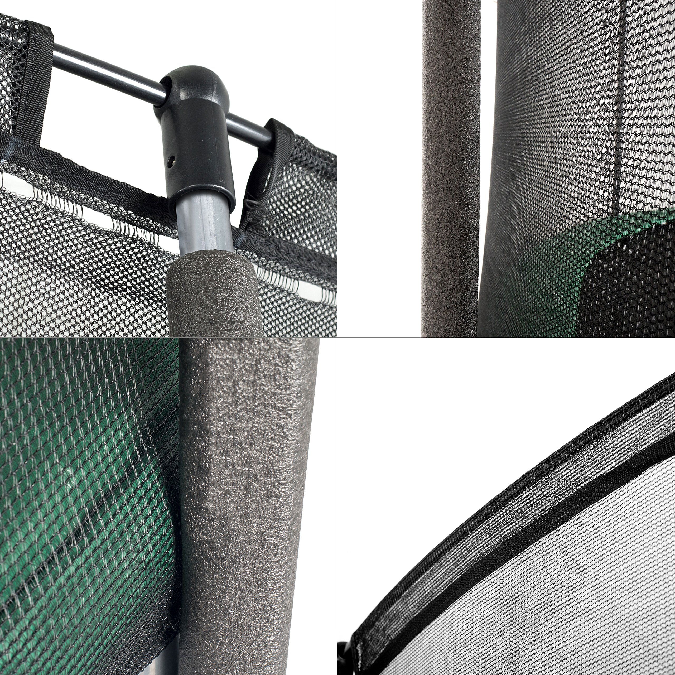 Ampel 24 Trampolin Outdoor Ø 430 cm, GS-Zertifikat, Komplettset mit Randabdeckung und Sicherheitsnetz, 12 gepolsterten Stangen, Belastbarkeit 160 kg