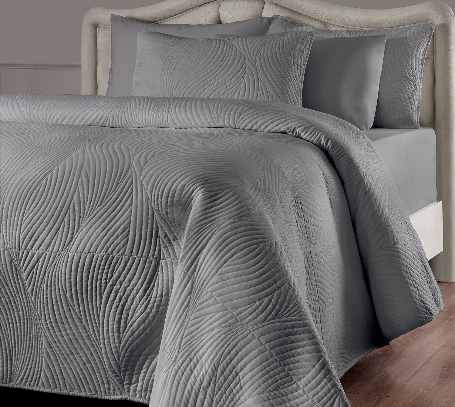 Brielle 807000161782 Essential Bed Skirt, Queen, Lt Grey