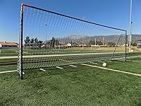 Vallerta 24x8 Ft Regulation Soccer Goal - Weatherproof HDPE Net, 50mm Heavy-Duty Powder Coated Steel Frame, Portable Training Aid w/1-Year Warranty