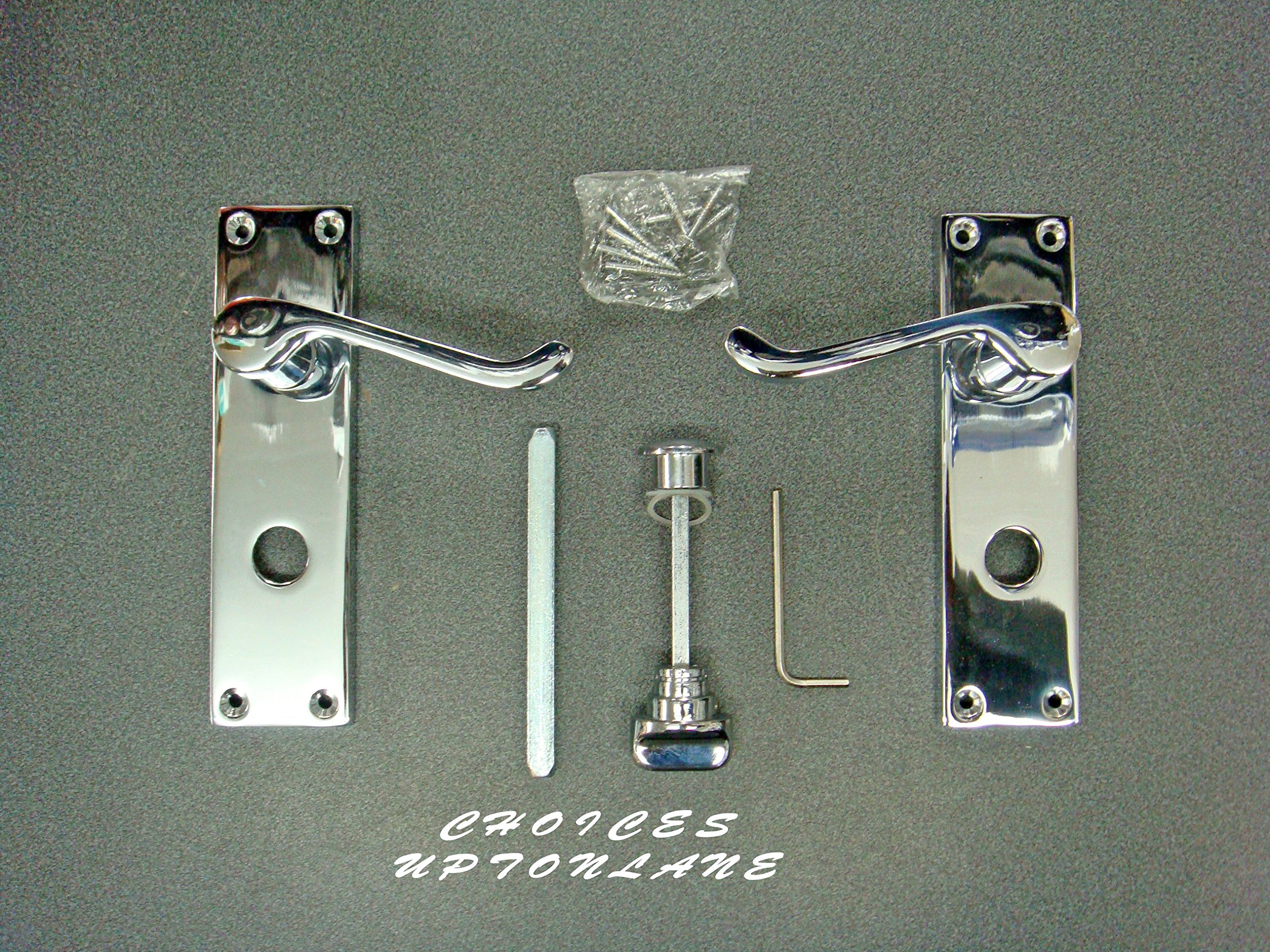 Zoo Hardware Chrome Victorian Scroll Door Handle Bathroom Set 150Mm X 40Mm Polished From The Door Handle Store