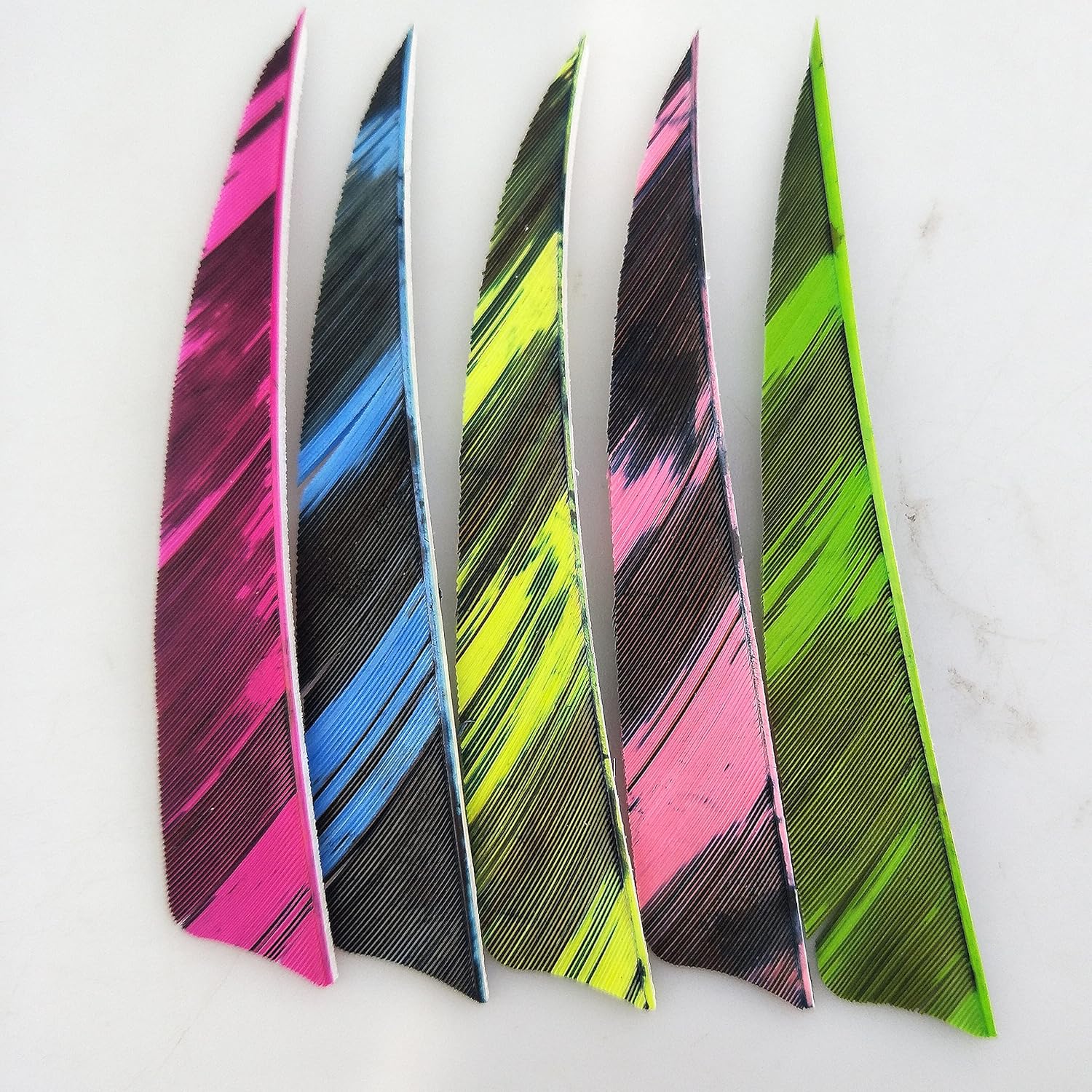 AMEYXGS 4 Inch Arrow Feather Fletching Turkey Feather Natural Arrow Vanes Shield Right Wings Vanes for DIY Arrows Accessories 50Pcs