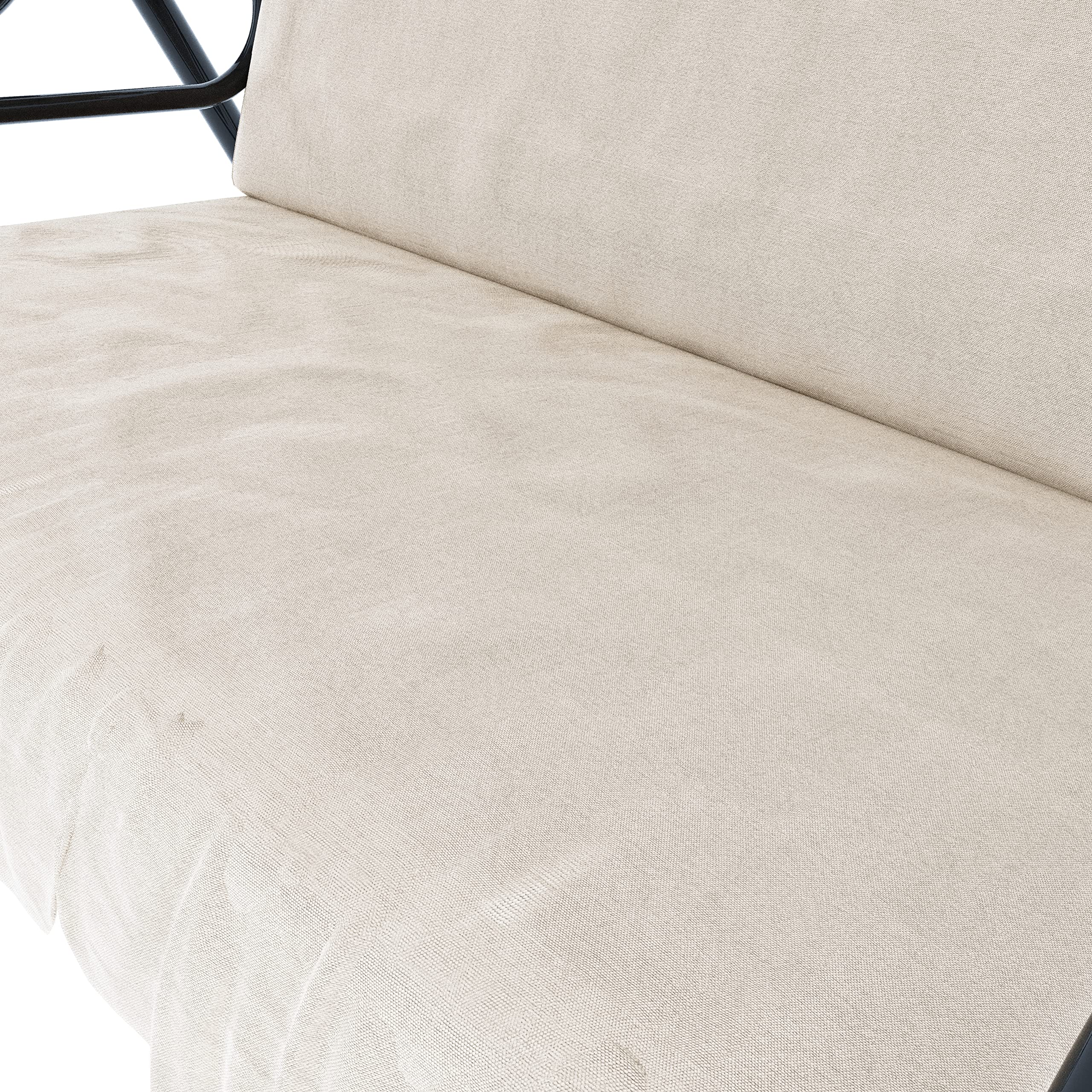Balancelle 3 Places avec Toit Ajustable, Coussins Rembourrés, Structure Robuste en Acier Verni pour Extérieur, Jardin, Balcon, Terrasse, Piscine 170 x 110 x 153 cm (Beige)