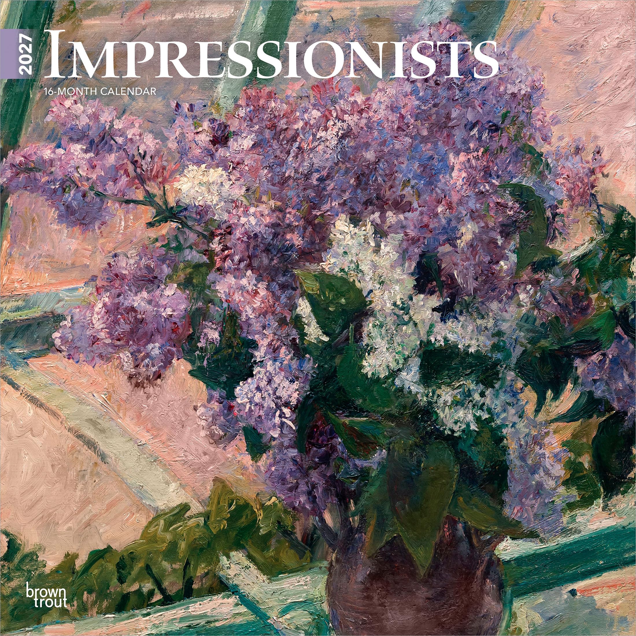 Impressionists 2027 12 X 24 Inch (Hanging) Monthly Square Wall Calendar Plastic-Free
