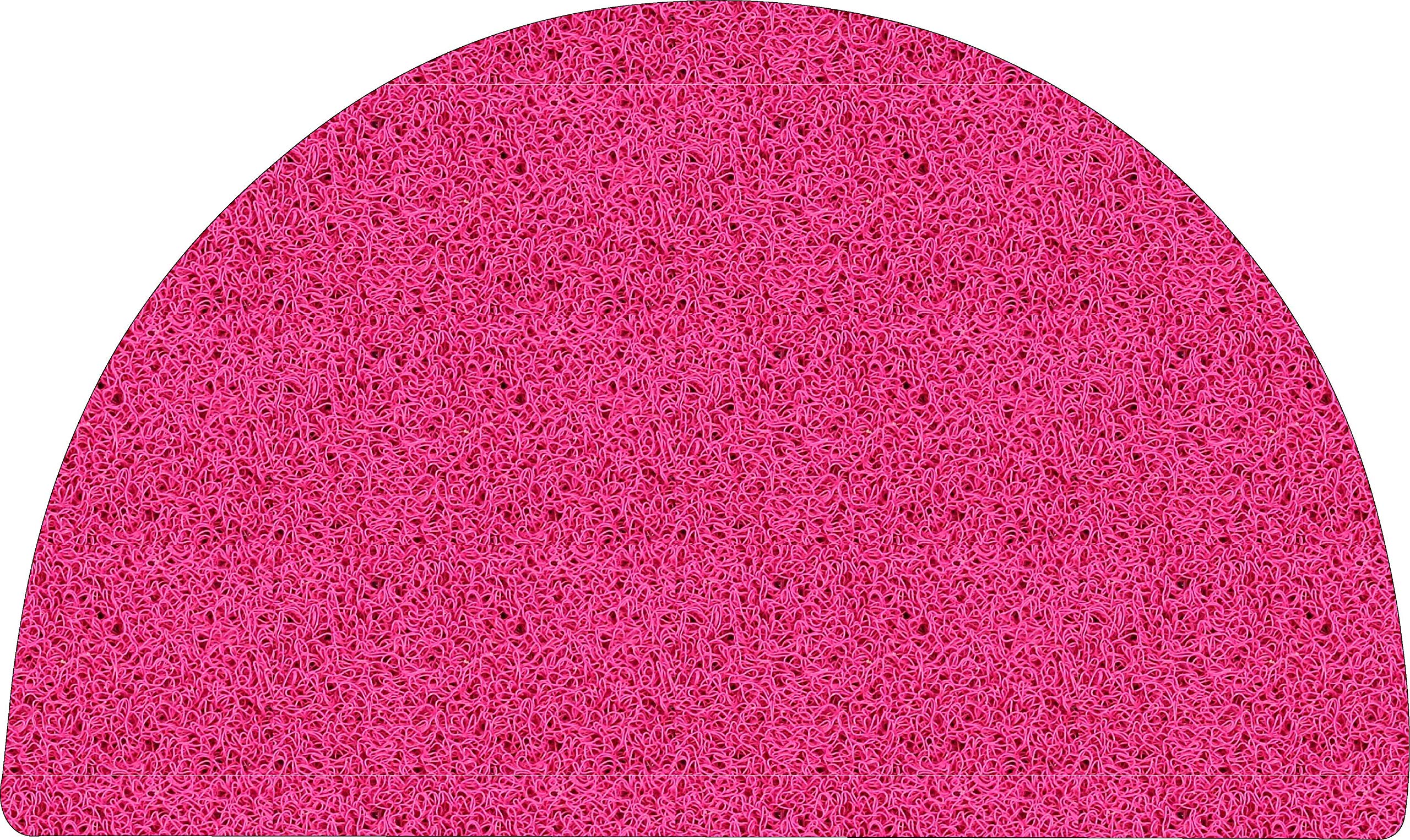 Nicoman Easy-Clean & Dirt-Trapper Barrier Half Circle Moon Doormat｜Non-Shedding & Jet-Washable Outdoor Spaghetti Doormats (Pink, 70x44cm)