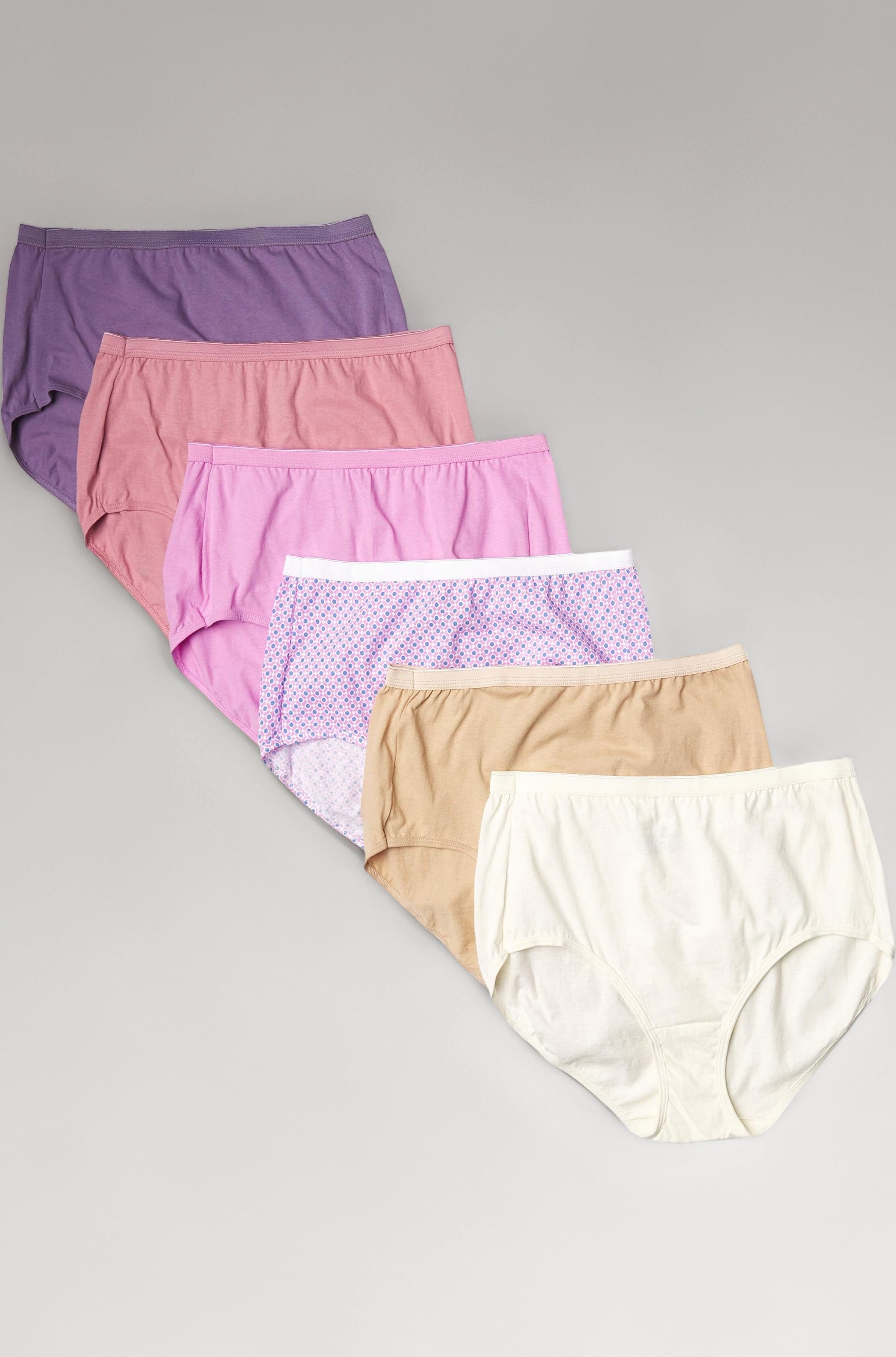 JUST MY SIZE Women's Plus Size Cool Comfort Cotton High Brief 6-Pack