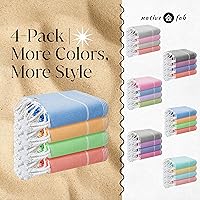 Vista 5 de Native Fab Paquete de 4 toallas turcas de playa, de gran tamaño, 40 x 71 pulgadas, de secado rápido, sin arena, ligeras, absorbentes, multiusos