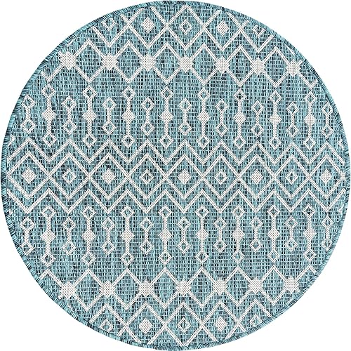 Vista 806 de Unique Loom Alfombra Colección enrejado Marroquí Celosía Transicional Interior y Exterior, Polipropileno Gris carbón/natural