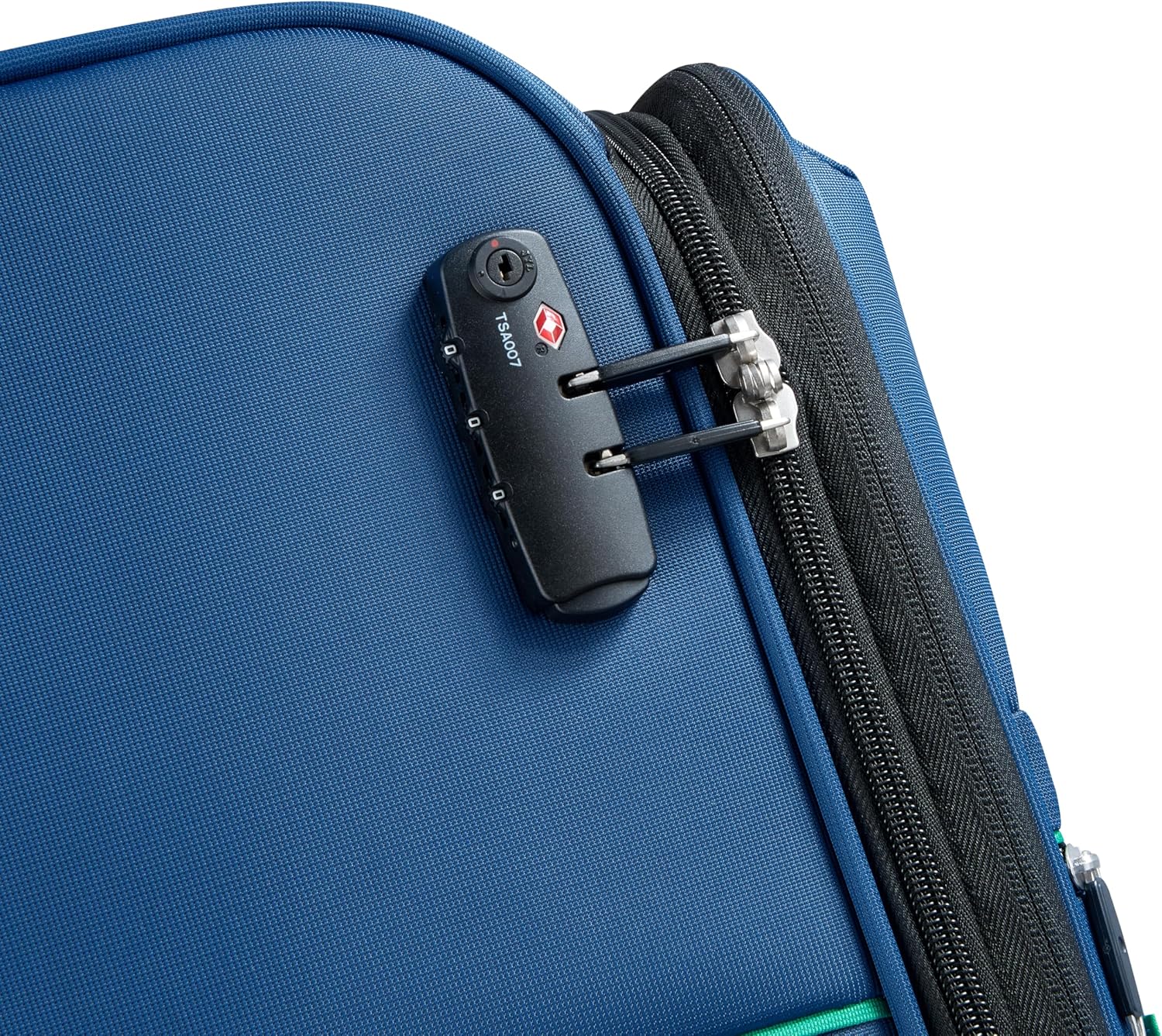United Colors of Benetton Color Block Softside Expandable Luggage with Spinner Wheels, Navy, Checked-Medium 23 Inch