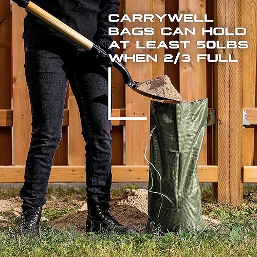 Miniatura 7 de (No fabricadas en China) Bolsas de arena vacías resistentes para inundaciones, bolsas de arena con lazos para control de inundaciones, protección UV