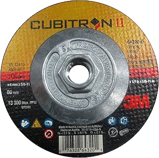 3M Cubitron II Depressed Center Grinding Wheel, 64320, T27 Quick Change, 4-1/2 in x 1/4 in x 5/8-11 - coolthings.us