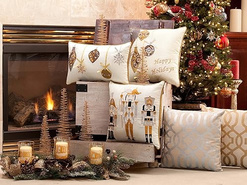 Miniatura 3 de Pillow Perfect Holiday Ornaments - Almohada lumbar, 1 unidad (paquete de 1), color dorado