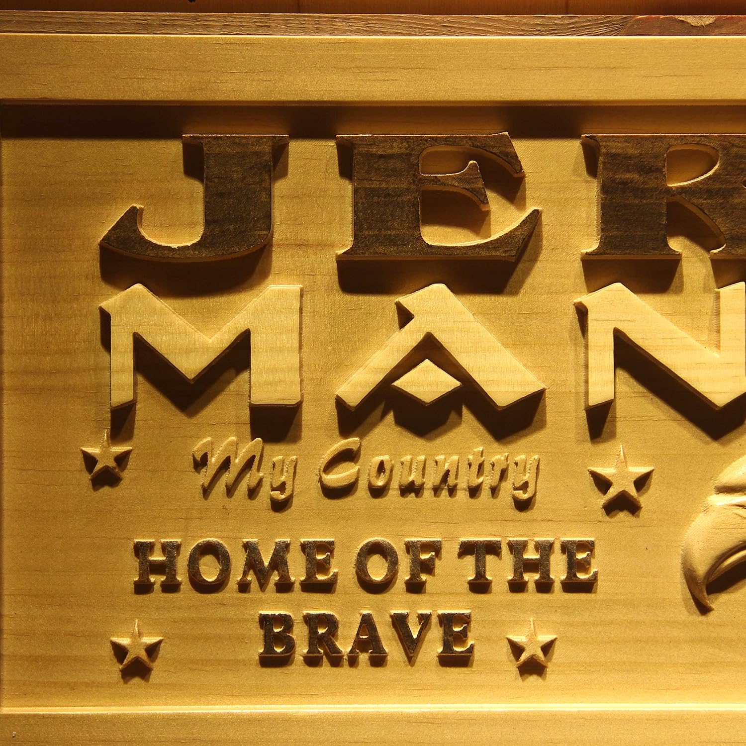 ADVPRO wpa0179 Name Personalized MAN CAVE Eagle My Country My Cave Wood Engraved Wooden Sign - Standard 23 x 9.25